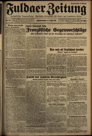 Erste Ausgabe vom Sonntag, den 05. April 1936.