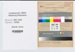 Entnazifizierung Anna Schott, geb. 23.01.1898 (Postsekretaerin)