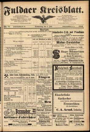 Zweite Ausgabe vom Donnerstag, den 03. Juli 1902.