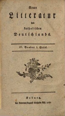 Litteratur des katholischen Deutschlands. 8. 1787/88