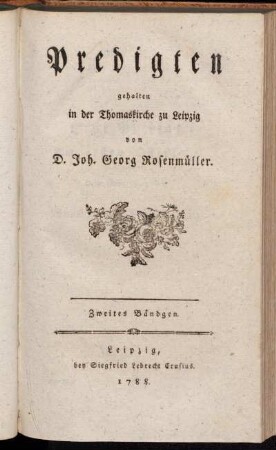 2: Predigten gehalten in der Thomaskirche zu Leipzig. Zweites Bändgen