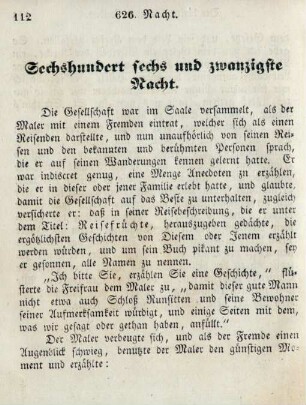 Sechshundert sechs und zwanzigste Nacht