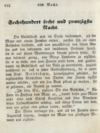 Sechshundert sechs und zwanzigste Nacht