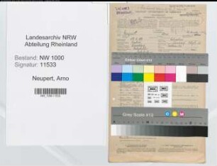 Entnazifizierung Arno Neupert, geb. 19.03.1899 (Postbeamter)