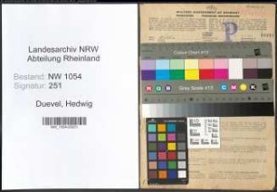 Entnazifizierung Hedwig Duevel , geb. 15.12.1907 ()