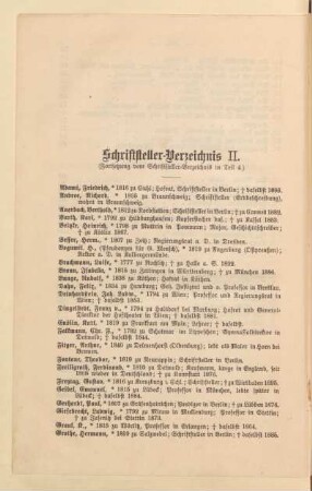 Schriftsteller-Verzeichnis II