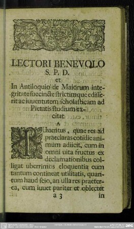 Lectori Benevolo S.P.D.