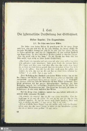 I. Teil. Die systematische Darstellung der Sittlichkeit