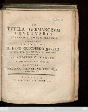 De Tvtela Germanorvm Frvctvaria