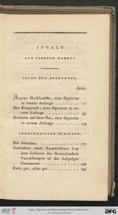 Inhalt des vierten Bandes