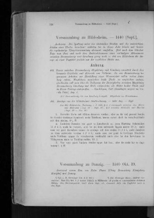 Versammlung zu Hildesheim. - 1440 (Sept.).