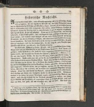 Historische Nachricht.