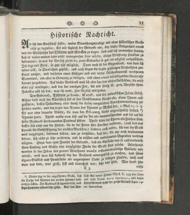 Historische Nachricht.