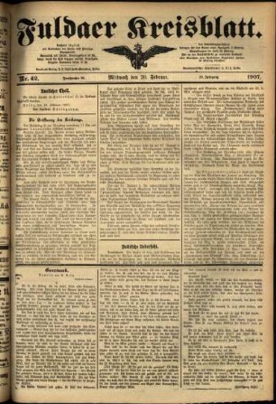 Ausgabe vom Mittwoch, den 20. Februar 1907.