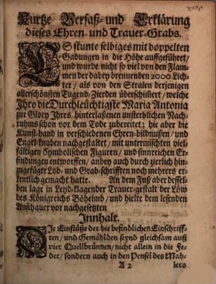 Ehren-Grab der Maria Antonia ... Gemahlin des Churfürsten in Baiern Emanuel ... gest. 1692