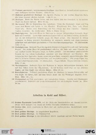 Arbeiten in Gold und Silber (Nr. 187-268)