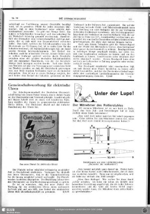 Gemeinschaftswerbung für elektrische Uhren