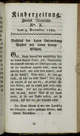 Nro. X. vom 4. December 1780