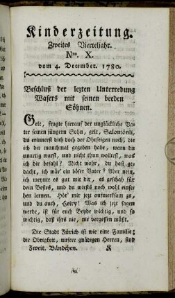 Nro. X. vom 4. December 1780