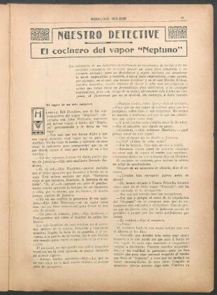 Nuestro detective - El cocinero del vapor "Neptuno"