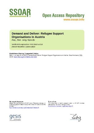 Demand and Deliver: Refugee Support Organisations in Austria