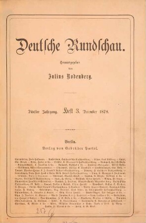 Deutsche Rundschau. 17, 17 = Jg. 5. 1878