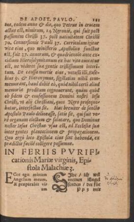 In Feriis Purificationis Mariae virginis ...