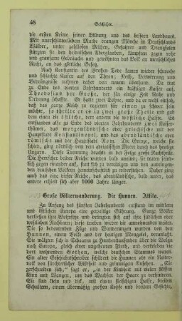 Große Völkerwanderung. Die Hunnen. Attila
