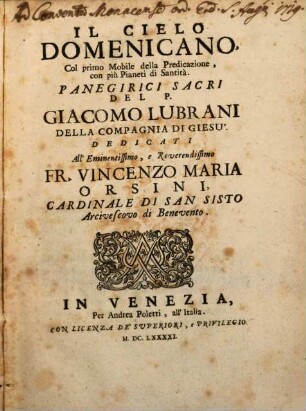 Il cielo Dominicano: Panegirici sacri