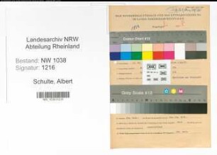 Entnazifizierung Albert Schulte , geb. 15.06.1885 (Amtsdirektor)
