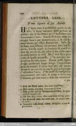 Lettera LXXII. D' una Signora al suo Amante