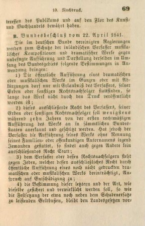 B. Bundesbeschluß vom 22. April 1841
