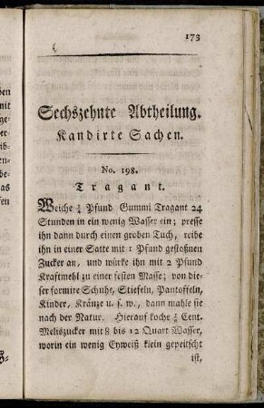 Sechszehnte Abtheilung. Kandirte Sachen.
