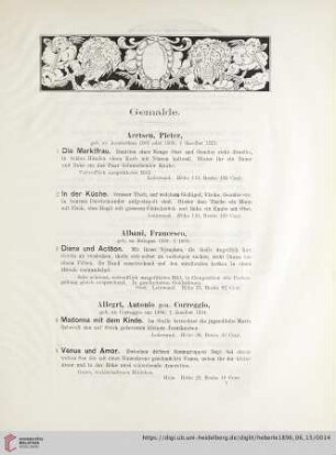 Gemälde (Nr. 1 - 378)