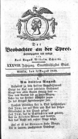 31. Stueck, 5. August 1839