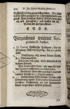 Verzeichnus weiterer Scriptorum D. Tauleri.