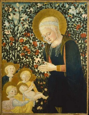 Madonna mit Kind und Engeln im Rosenhag