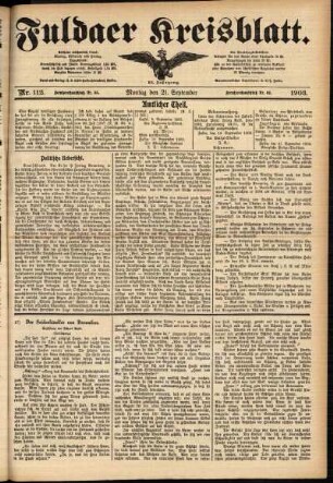 Ausgabe vom Montag, den 21. September 1903.
