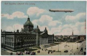 Graf Zeppelins Luftschiff über Leipzig