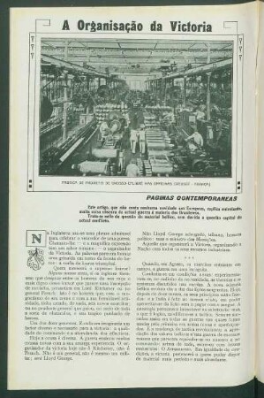A organização da Victoria : Páginas contemporaneas
