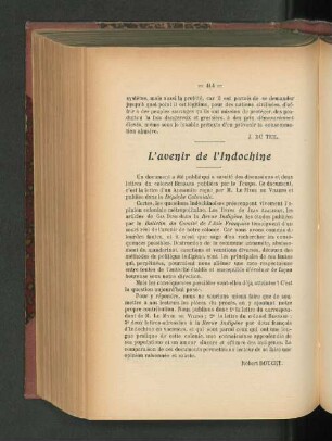 L'avenir de l'Indochine.
