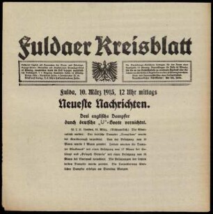 Zweite Ausgabe vom Mittwoch, den 10. März 1915.