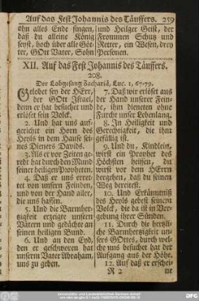 XII. Auf das Fest Johannis des Täuffers.