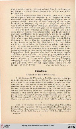 Sprechsaal: letzmals in Sachen d'Annunzios