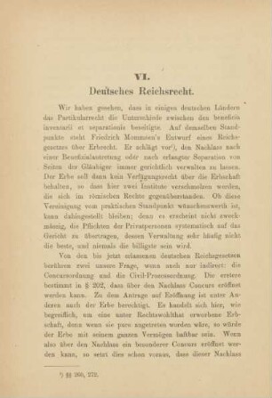 VI. Deutsches Reichsrecht