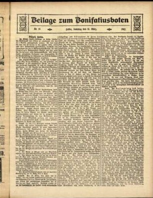Zweite Ausgabe vom Sonntag, den 31. März 1912.
