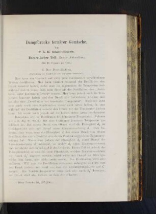 Dampfdrucke ternärer Gemische.