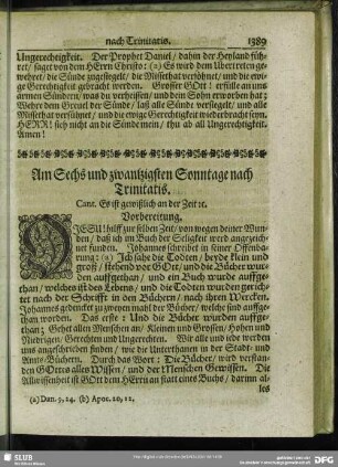 Am Sechs und zwantzigsten Sonntage nach Trinitatis