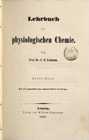 Lehrbuch der physiologischen Chemie, 1