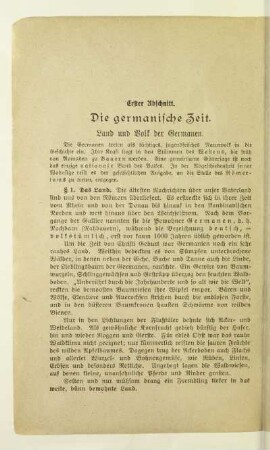 Erster Abschnitt. Die germanische Zeit